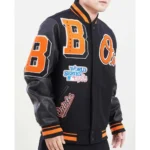 Baltimore Orioles Mashup Varsity Wool and Leather Black Jacket