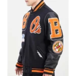 Baltimore Orioles Mashup Varsity Wool and Leather Black Jackets