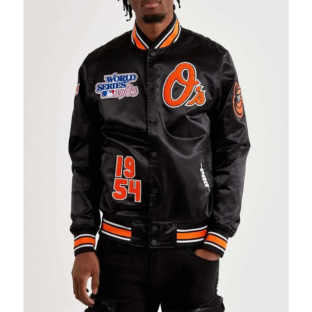 Baltimore Orioles World Series Black Satin Jacket