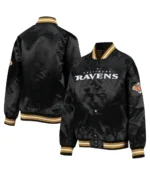 Baltimore Ravens Full-Snap Black Satin Jacket