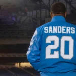 Barry Sanders Detroit Lions 20 Varsity Blue Jacket