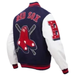 Boston Red Sox Mash Up Logo Varsity Jacket3