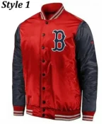 Boston Red Sox Satin Full Snap Jacket1