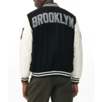 Brooklyn Nets Varsity Black and Off White Jackets