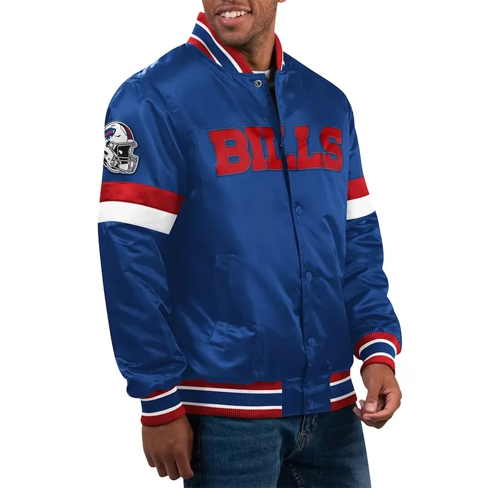 Buffalo Bills Helmet Midweight Royal Satin Jacket