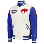 Buffalo Bills Retro Classic Royal and Cream Varsity Jacket2