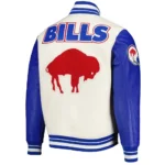 Buffalo Bills Retro Classic Royal and Cream Varsity Jacket3