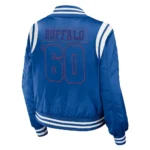 Buffalo Bills Teddy Full-Zip Royal Varsity Bomber Jacket