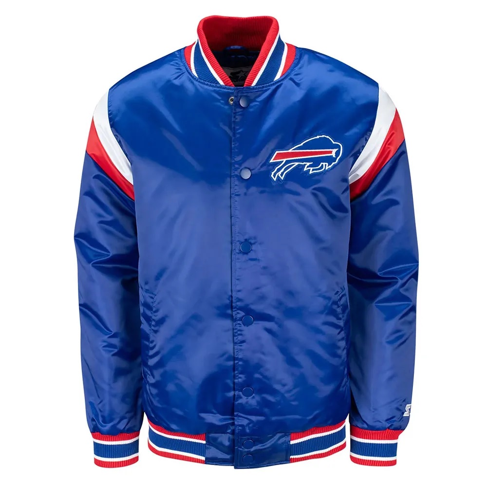 Buffalo Bills Throwback Shutout Blue Satin Jacket