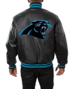 Carolina Panthers Black Leather Bomber Varsity Jackets