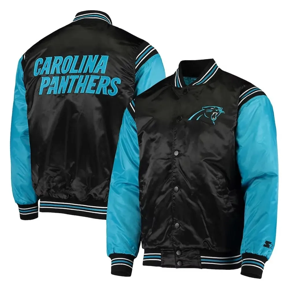 Carolina Panthers Enforcer Satin Varsity Jacket