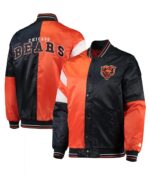 Chicago Bears Leader Navy Orange Full-Snap Jacket