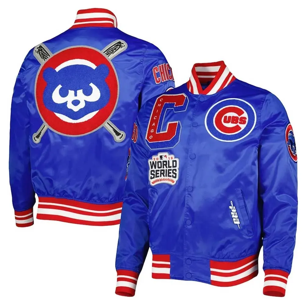 Chicago Cubs Mash Up Royal Satin Jacket