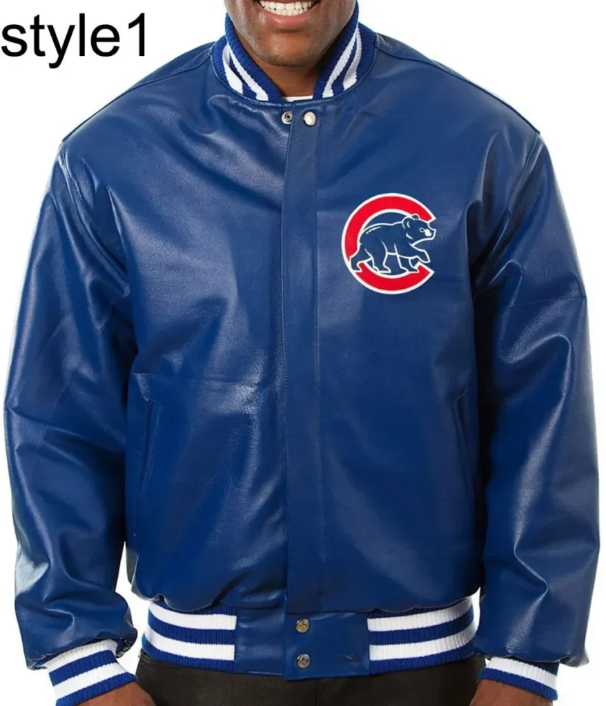 Chicago Cubs Royal Leather Varsity Jacket