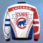 Chicago Cubs White Bomber Varsity Jacket For Men & Women