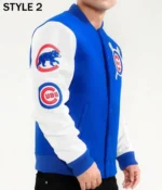 Chicago Cubs White and Royal Varsity Jacket10