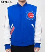 Chicago Cubs White and Royal Varsity Jacket4