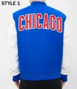 Chicago Cubs White and Royal Varsity Jacket5