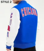 Chicago Cubs White and Royal Varsity Jacket6