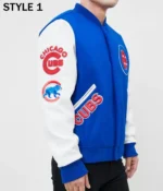 Chicago Cubs White and Royal Varsity Jacket7