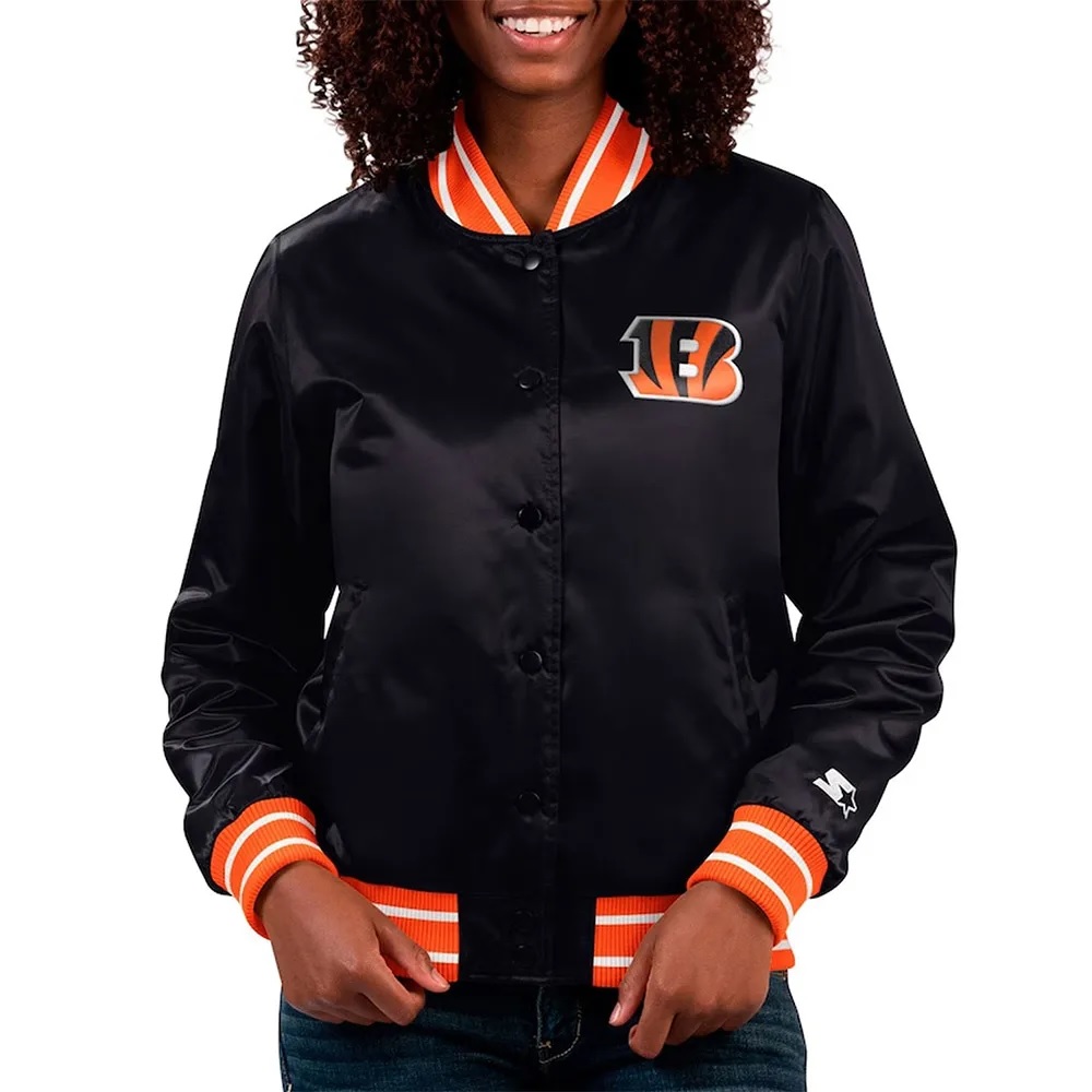 Cincinnati Bengals Full Count Black Satin Starter Jacket