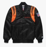 Cincinnati Bengals Starter Satin Varsity Black Jacket