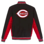 Cincinnati Reds Black and Red Varsity Wool Jackets