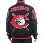 Cincinnati Reds Logo Mash Up Varsity Jackets