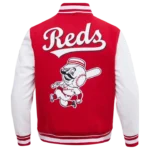 Cincinnati Reds Retro Classic Rib Red Wool Varsity Jacket