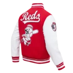 Cincinnati Reds Retro Classic Rib Red Wool Varsity Jackets