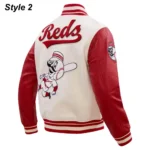 Cincinnati Reds Retro Classic Rib Varsity Jacket7