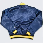 Classic 80’s Indiana Pacers NBA Varsity Full-Snap Satin Navy Jacket