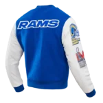 Classic Los Angeles Rams Blue Bomber Wool Varsity Jacket