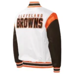 Cleveland Browns Throwback Pitch Varsity Satin Jackets