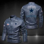 Dallas Cowboys Black, Blue And Brown Leather Jacket