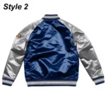 Dallas Cowboys Navy Blue and Silver Full-Snap Varsity Satin Jackets