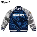 Dallas Cowboys Varsity Satin Silver Jackets