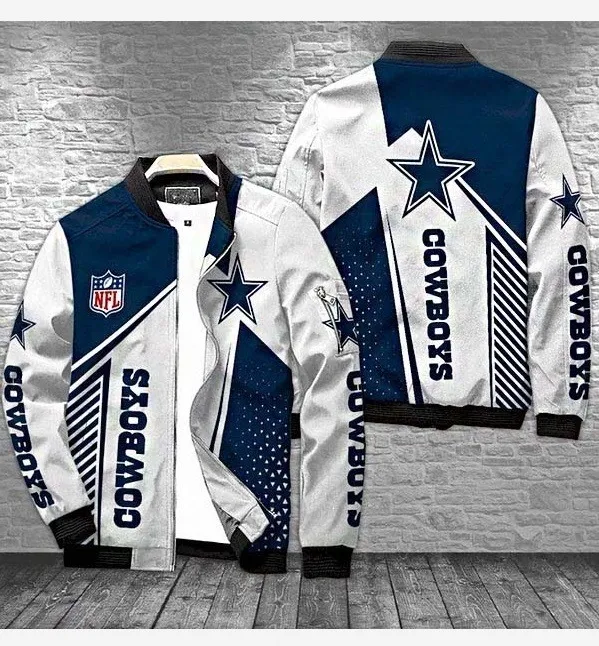 Dallas Cowboys White Bomber Varsity Jacket