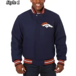 Denver Broncos Blue Wool Varsity Jacket