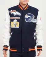 Denver Broncos Mash Up Wool Varsity Jacket1