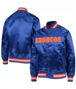 Denver Broncos Royal Blue Bomber Satin Jacket3