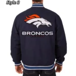 Denver Broncos Varsity Blue Wool Jacket