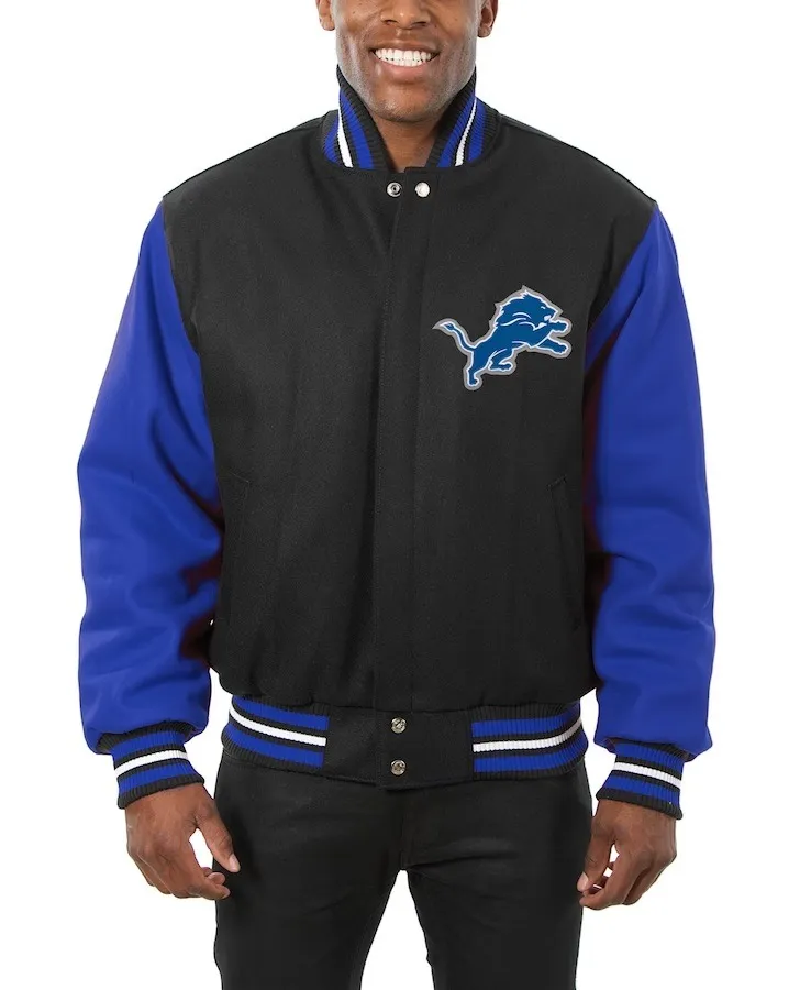 Detroit Lions Jh Design Wool Varsity Jacket