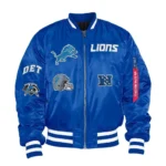 Detroit Lions Ma-1 Bomber Varsity Jacket