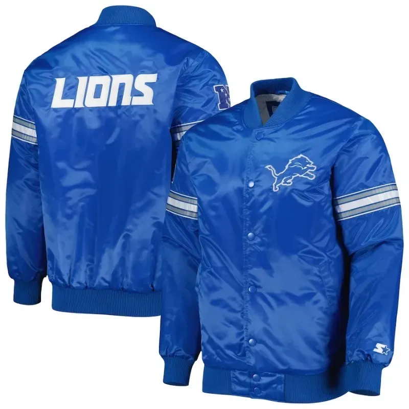 Detroit Lions Remington Blue Starter Varsity Jacket