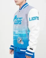 Detroit Lions Remix Wool & Leather Jacket