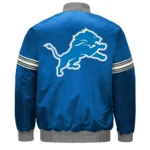 Detroit Lions Striped Blue Full-snap Satin Jackets