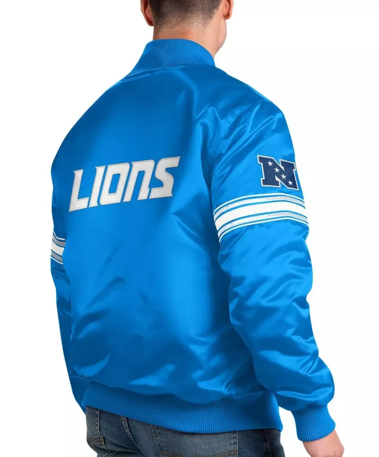 Detroit Lions Striped Satin Varsity Jackets