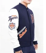 Detroit Tigers Navy Blue and White Jacket