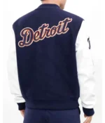 Detroit Tigers Navy Blue and White Letterman Jackets